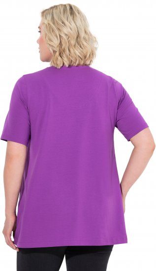 Ulla Popken Essential Notch Neck Stretch Tee Purple - Marškinėliai - 