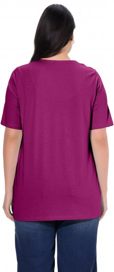 Ulla Popken Essential Notch Neck Stretch Tee Berry - Marškinėliai - 