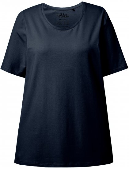 Ulla Popken Essential Round Neck Stretch Tee Navy Blue - Marškinėliai - 