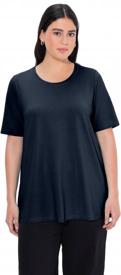 Ulla Popken Essential Round Neck Stretch Tee Navy Blue - Marškinėliai - 