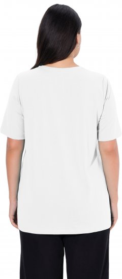 Ulla Popken Essential Round Neck Stretch Tee Snow White - Marškinėliai - 