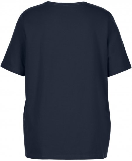 Ulla Popken Essential Square Neck Stretch Tee Navy Blue - Marškinėliai - 
