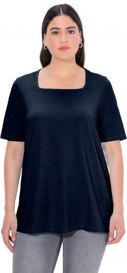 Ulla Popken Essential Square Neck Stretch Tee Navy Blue - Marškinėliai - 
