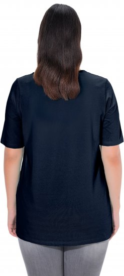 Ulla Popken Essential Square Neck Stretch Tee Navy Blue - Marškinėliai - 