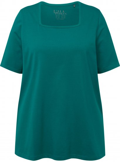 Ulla Popken Essential Square Neck Stretch Tee Emerald - Marškinėliai - 