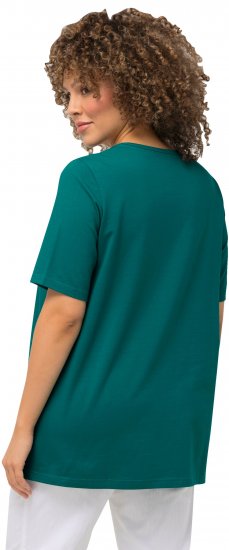 Ulla Popken Essential Square Neck Stretch Tee Emerald - Marškinėliai - 