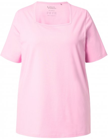 Ulla Popken Essential Square Neck Stretch Tee Pink - Marškinėliai - 