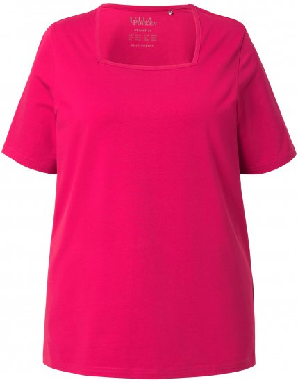 Ulla Popken Essential Square Neck Stretch Tee Dark Raspberry - Marškinėliai - 