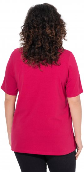 Ulla Popken Essential Square Neck Stretch Tee Dark Raspberry - Marškinėliai - 