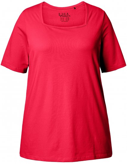 Ulla Popken Essential Square Neck Stretch Tee Red - Marškinėliai - 