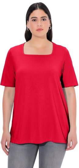 Ulla Popken Essential Square Neck Stretch Tee Red - Marškinėliai - 