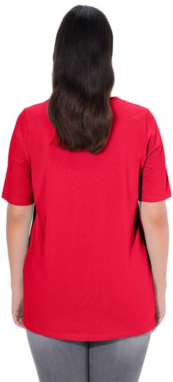 Ulla Popken Essential Square Neck Stretch Tee Red - Marškinėliai - 