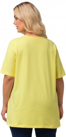 Ulla Popken Essential Square Neck Stretch Tee Lemon Yellow - Marškinėliai - 