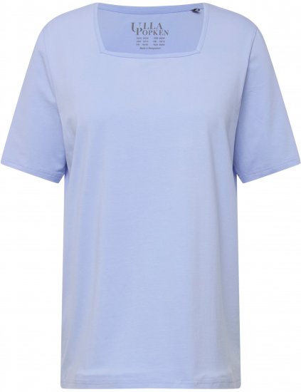 Ulla Popken Essential Square Neck Stretch Tee Sky Blue - Marškinėliai - 