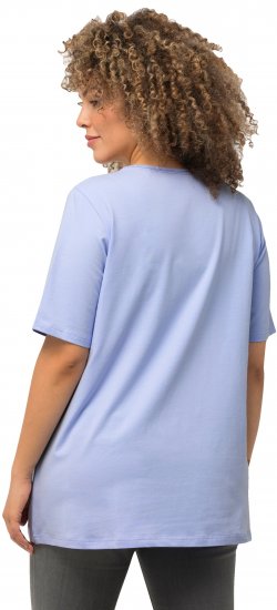 Ulla Popken Essential Square Neck Stretch Tee Sky Blue - Marškinėliai - 
