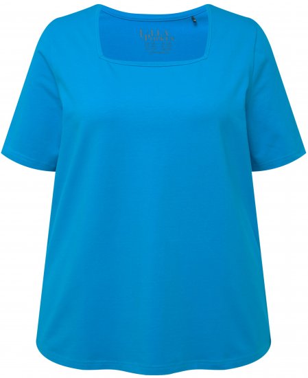Ulla Popken Essential Square Neck Stretch Tee Sapphire Blue - Marškinėliai - 