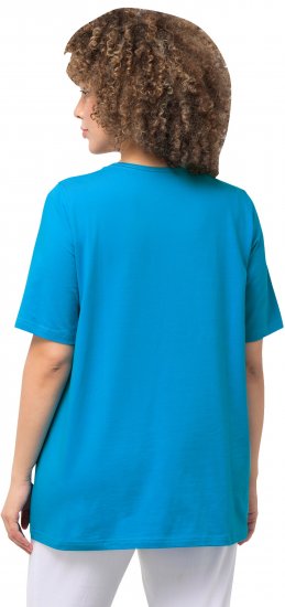 Ulla Popken Essential Square Neck Stretch Tee Sapphire Blue - Marškinėliai - 