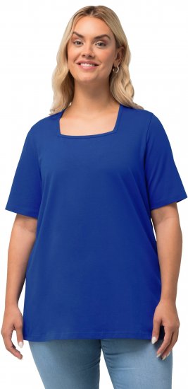 Ulla Popken Essential Square Neck Stretch Tee Cobalt Blue - Marškinėliai - 