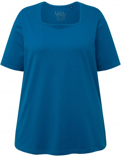 Ulla Popken Essential Square Neck Stretch Tee Medium Blue - Marškinėliai - 