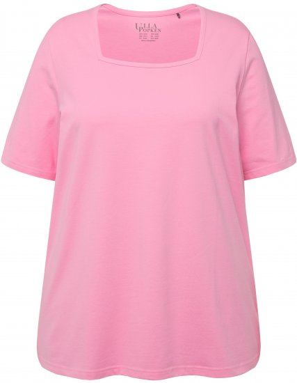 Ulla Popken Essential Square Neck Stretch Tee Light Pink - Marškinėliai - 