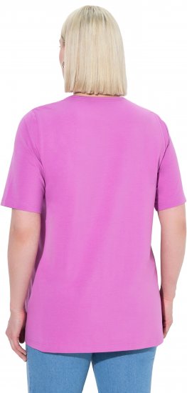 Ulla Popken Essential Square Neck Stretch Tee Cool Pink - Marškinėliai - 
