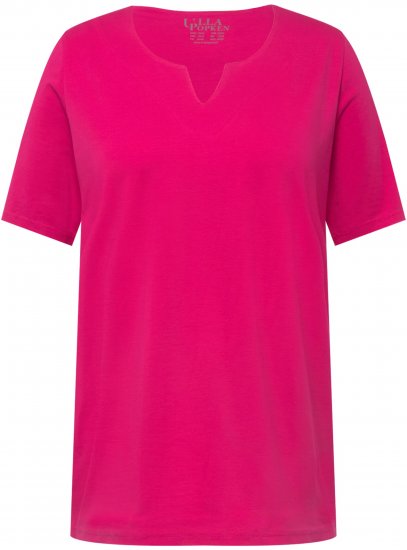 Ulla Popken Essential Square Neck Stretch Tee Fuchsia Pink - Marškinėliai - 