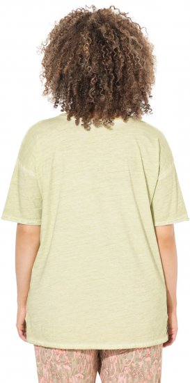 Ulla Popken Cold Dye Ruffle Edge Pocket Tee Pistachio - Marškinėliai - 