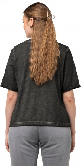 Ulla Popken Cold Dyed Sweetheart Neckline Short Sleeve Tee Graphite Grey - Marškinėliai - 