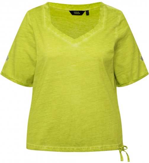 Ulla Popken Cold Dyed Sweetheart Neckline Short Sleeve Tee Apple Green - Marškinėliai - 