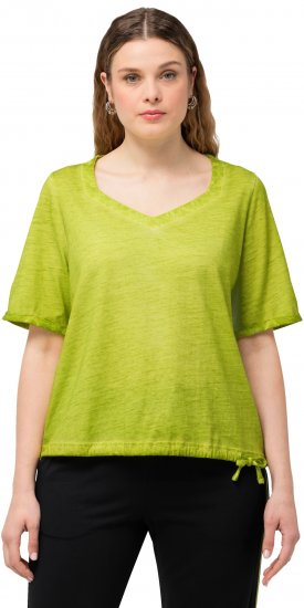 Ulla Popken Cold Dyed Sweetheart Neckline Short Sleeve Tee Apple Green - Marškinėliai - 