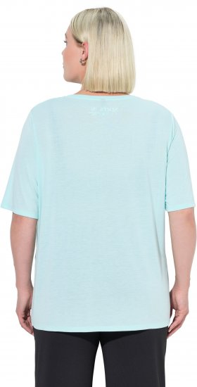 Ulla Popken Antibacterial Short Sleeve Draped Tee Light Turquiose - Marškinėliai - 
