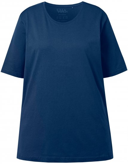 Ulla Popken Basic Round Neck Short Sleeve Relaxed Fit T-Shirt Dark Blue - Marškinėliai - 