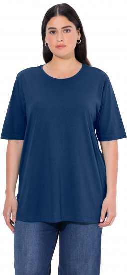 Ulla Popken Basic Round Neck Short Sleeve Relaxed Fit T-Shirt Dark Blue - Marškinėliai - 