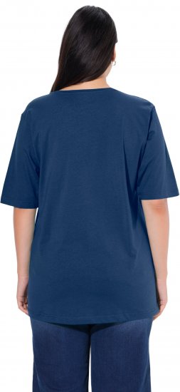Ulla Popken Basic Round Neck Short Sleeve Relaxed Fit T-Shirt Dark Blue - Marškinėliai - 