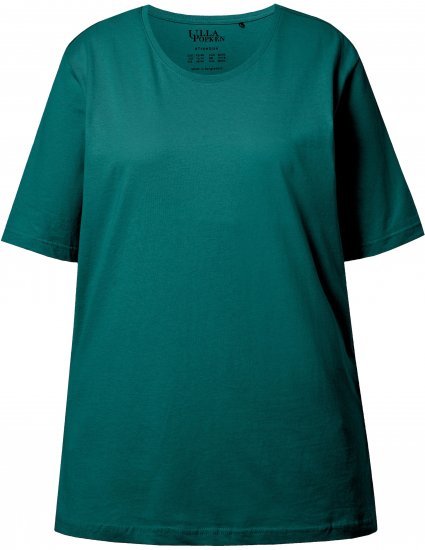 Ulla Popken Basic Round Neck Short Sleeve Relaxed Fit T-Shirt Teal Green - Marškinėliai - 