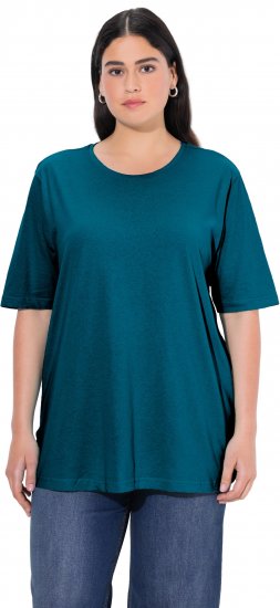 Ulla Popken Basic Round Neck Short Sleeve Relaxed Fit T-Shirt Dark Green - Marškinėliai - 