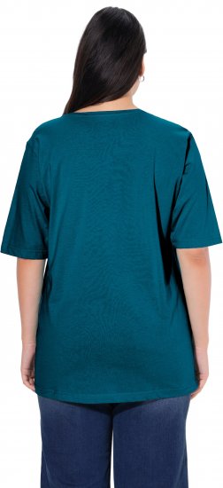Ulla Popken Basic Round Neck Short Sleeve Relaxed Fit T-Shirt Dark Green - Marškinėliai - 