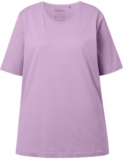 Ulla Popken Basic Round Neck Short Sleeve Relaxed Fit T-Shirt Lavender Pink - Marškinėliai - 
