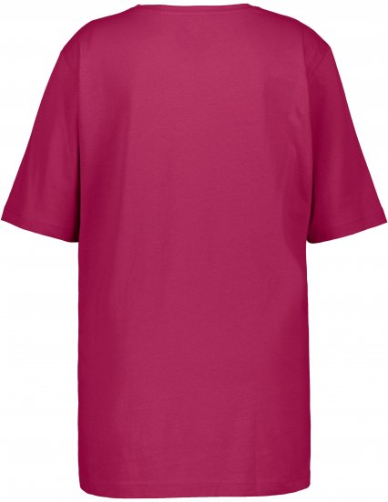 Ulla Popken Basic Round Neck Short Sleeve Relaxed Fit T-Shirt Magnolia Red - Marškinėliai - 