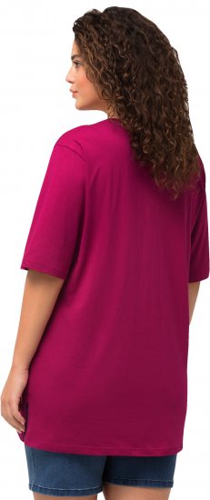 Ulla Popken Basic Round Neck Short Sleeve Relaxed Fit T-Shirt Magnolia Red - Marškinėliai - 