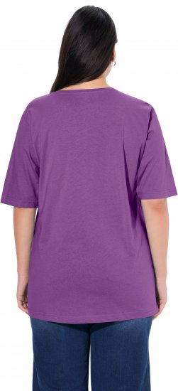 Ulla Popken Basic Round Neck Short Sleeve Relaxed Fit T-Shirt Purple - Marškinėliai - 