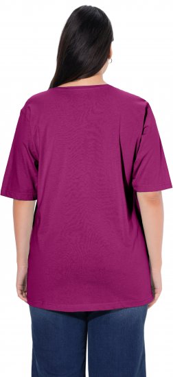 Ulla Popken Basic Round Neck Short Sleeve Relaxed Fit T-Shirt Berry Purple - Marškinėliai - 