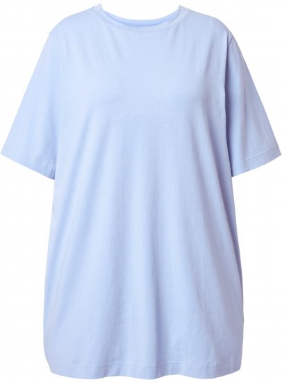Ulla Popken Basic Round Neck Short Sleeve T-Shirt Light Blue - Marškinėliai - 