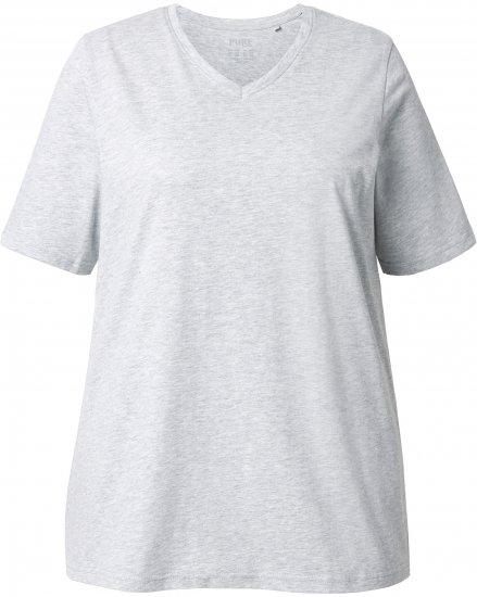 Ulla Popken Eco Cotton Basic T-Shirt 2-Pack Grey/Pink - Marškinėliai - 