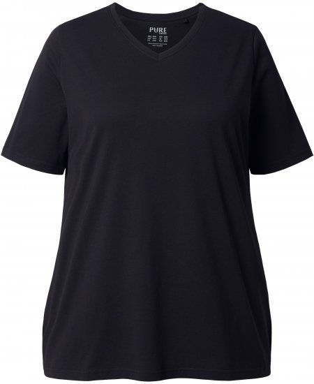Ulla Popken Eco Cotton Basic T-Shirt 2-Pack Black/Red - Marškinėliai - 