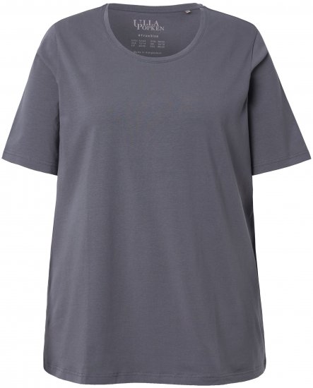 Ulla Popken Essential Round Neck Stretch Tee Graphite Grey - Marškinėliai - 