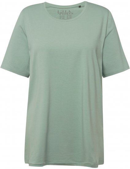 Ulla Popken Essential Round Neck Stretch Tee Light Moss Green - Marškinėliai - 