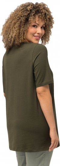 Ulla Popken Essential Round Neck Stretch Tee Forest Green - Marškinėliai - 