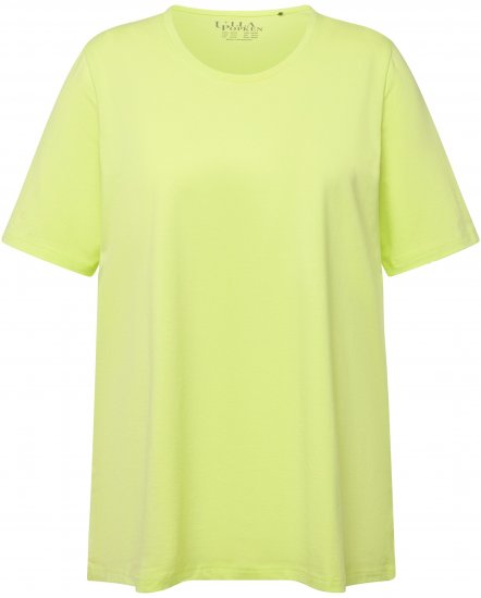 Ulla Popken Essential Round Neck Stretch Tee Lime Green - Marškinėliai - 