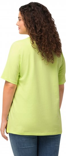 Ulla Popken Essential Round Neck Stretch Tee Lime Green - Marškinėliai - 